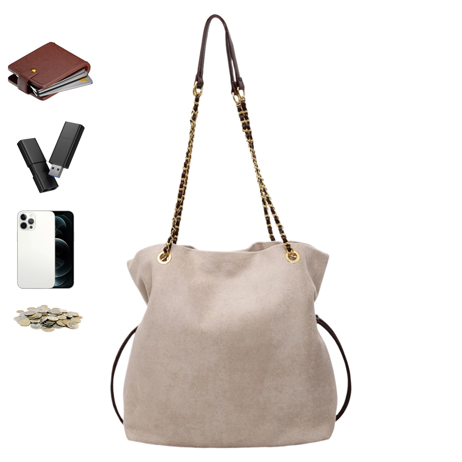 Sac cabas grand volume en canvas solide fourre-tout multi-usage - 8