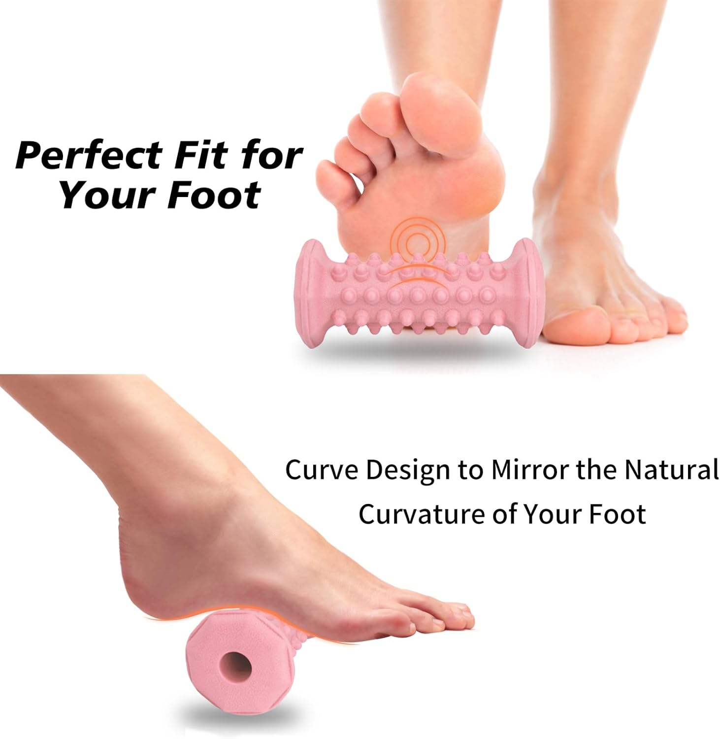 Plantar Fasciitis Relief,Foot Roller,Foot Massager Roller for Deep Tissue Muscle Massage,Portable Reflexology Tool-Pink - Image 2