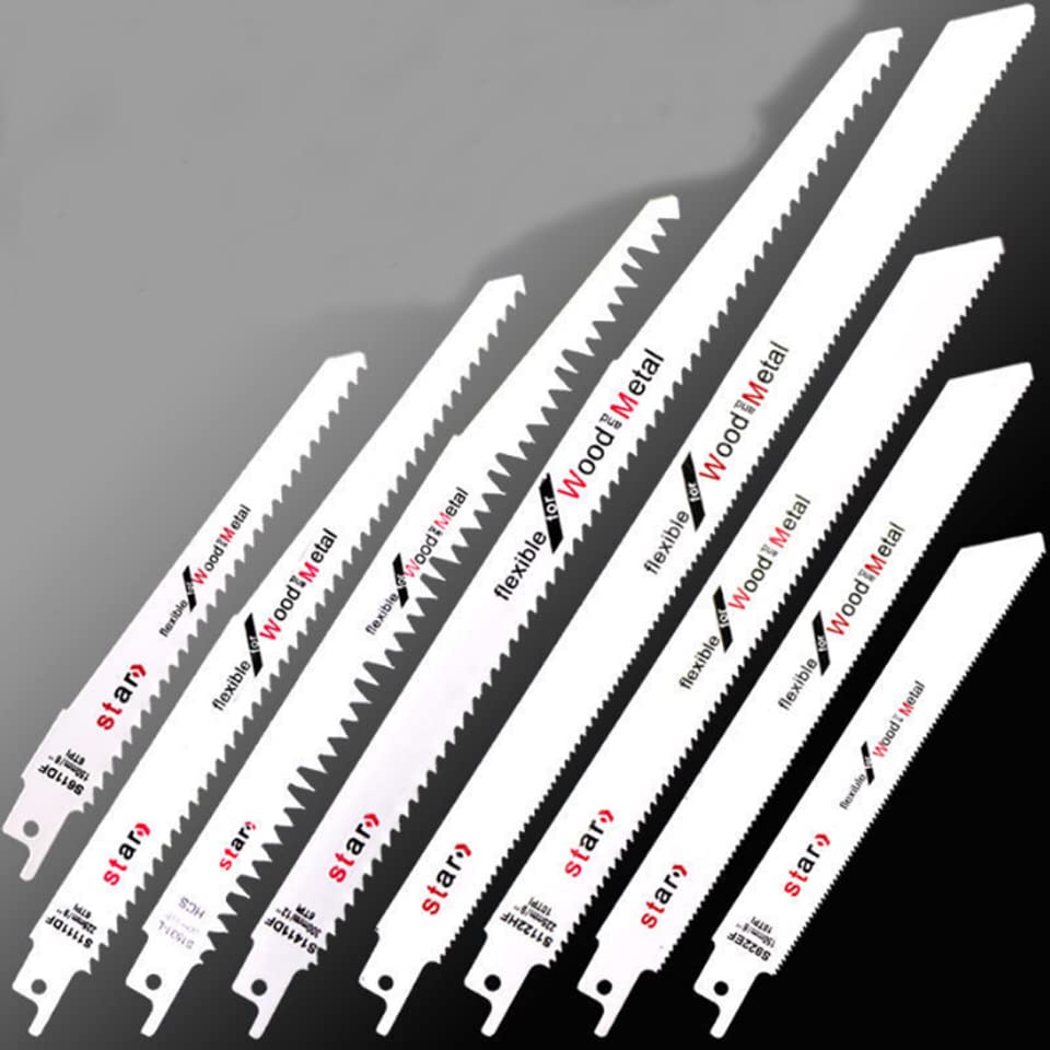 5pcs/lot Metal Fast Cutting High-Carbon Steel Saw Blades Wood Pruning Reciprocating Saw Blades Clean for Wood Fast Cutting - (Speed(RPM): 240mm Wood S1531-L)