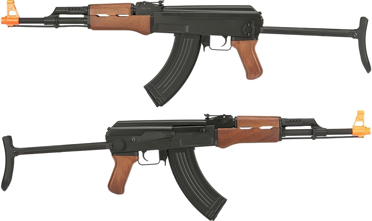 Evike Airsoft - CYMA Sport AK47S Under-Folding Airsoft AK47 AEG Airsoft Rifle - Simulated Wood Furniture (Package: Gun Only)