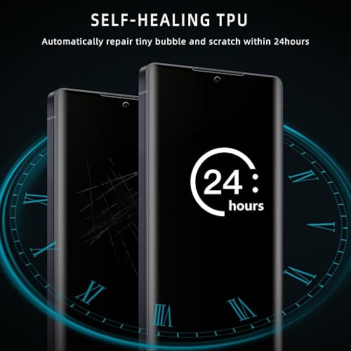Miniatura 10 de [Paquete de 2+2] Protector de pantalla de privacidad de TPU flexible compatible con Samsung Galaxy S24 Ultra, protector de lente de cámara