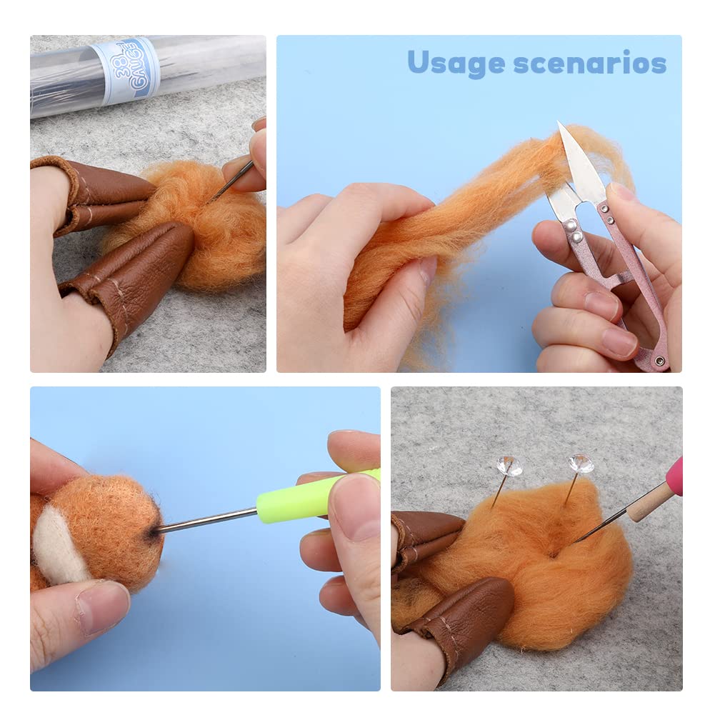 Mayboos Kit de fieltro con alfombrilla de 8 x 10 pulgadas, agujas para protectores de lana y cuero