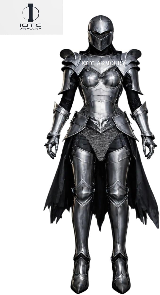 Medieval Female Dark Knight Armor | Brave Lady Gothic Steel Armor Set | Fantasy Warrior Queen Armor | Handmade Women’s Medieval Armor Perfect for LARP, Reenactment, Cosplay Event's & Halloween