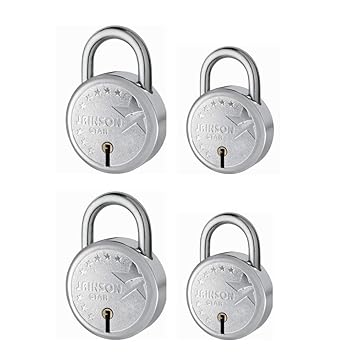 Jainson Locks Star Padlock (50mm & 65mm) (Pack of 4 Locks) (2 in Each Size)