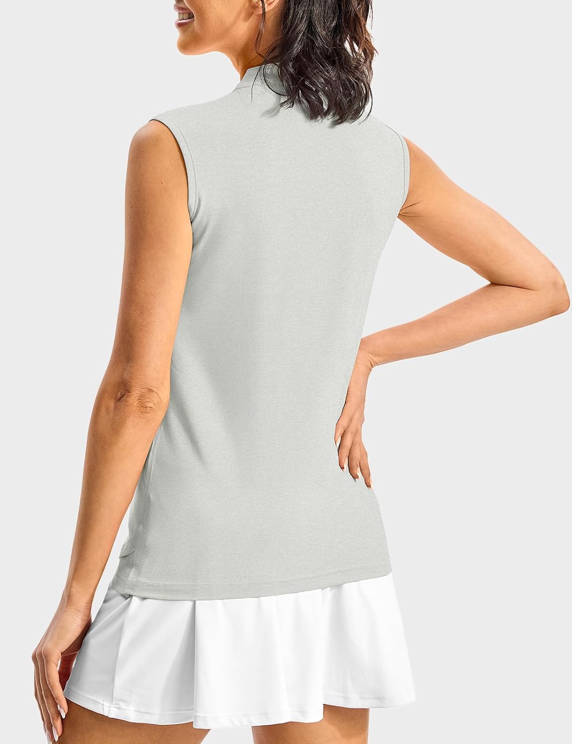 Rdruko Women's Golf Shirts Sleeveless V-Neck Collarless Quick Dry Tennis Running Athletic Tennis Polo T-Shirts