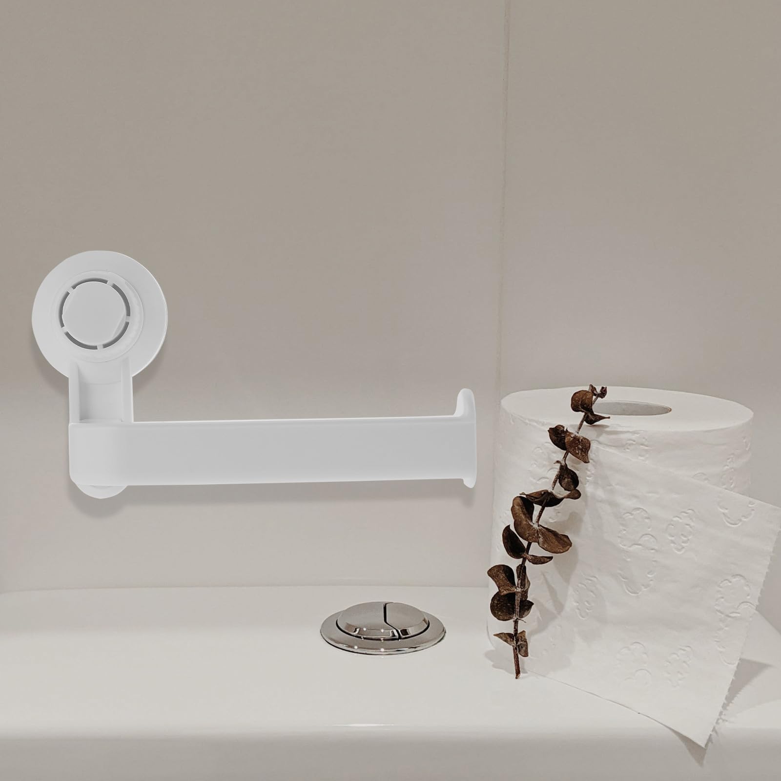 2 Stück Toilettenpapierhalter mit Saugnapf zur Wandmontage, kein Bohren erforderlich, Toilettenpapierspender für Bad, Küche und WC