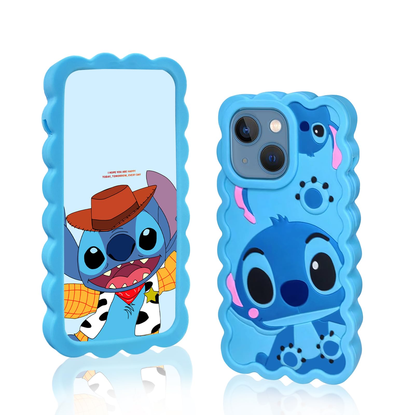 ZCSIBORUICompatible with iPhone 13 Mini/12 Mini Case, Cute Cool 3D Cartoon Animal Soft Silicone Funny Cover, Full Body Protection Shockproof Skin Shell Cases for iPhone 12 Mini/13 Mini Blue