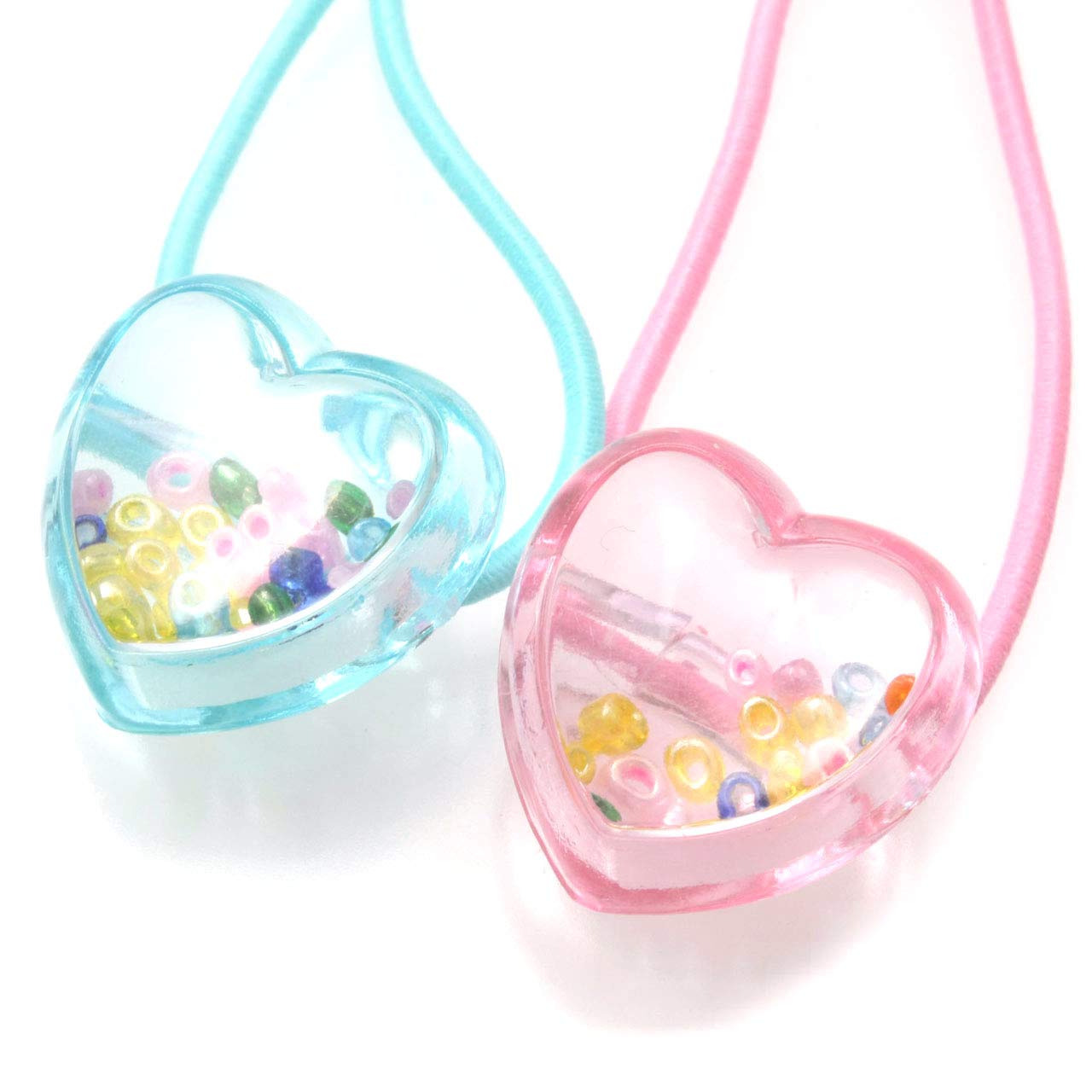 Amazon.co.jp: ヘアゴム カプセルハート ビーズ入り 両付き C25-44