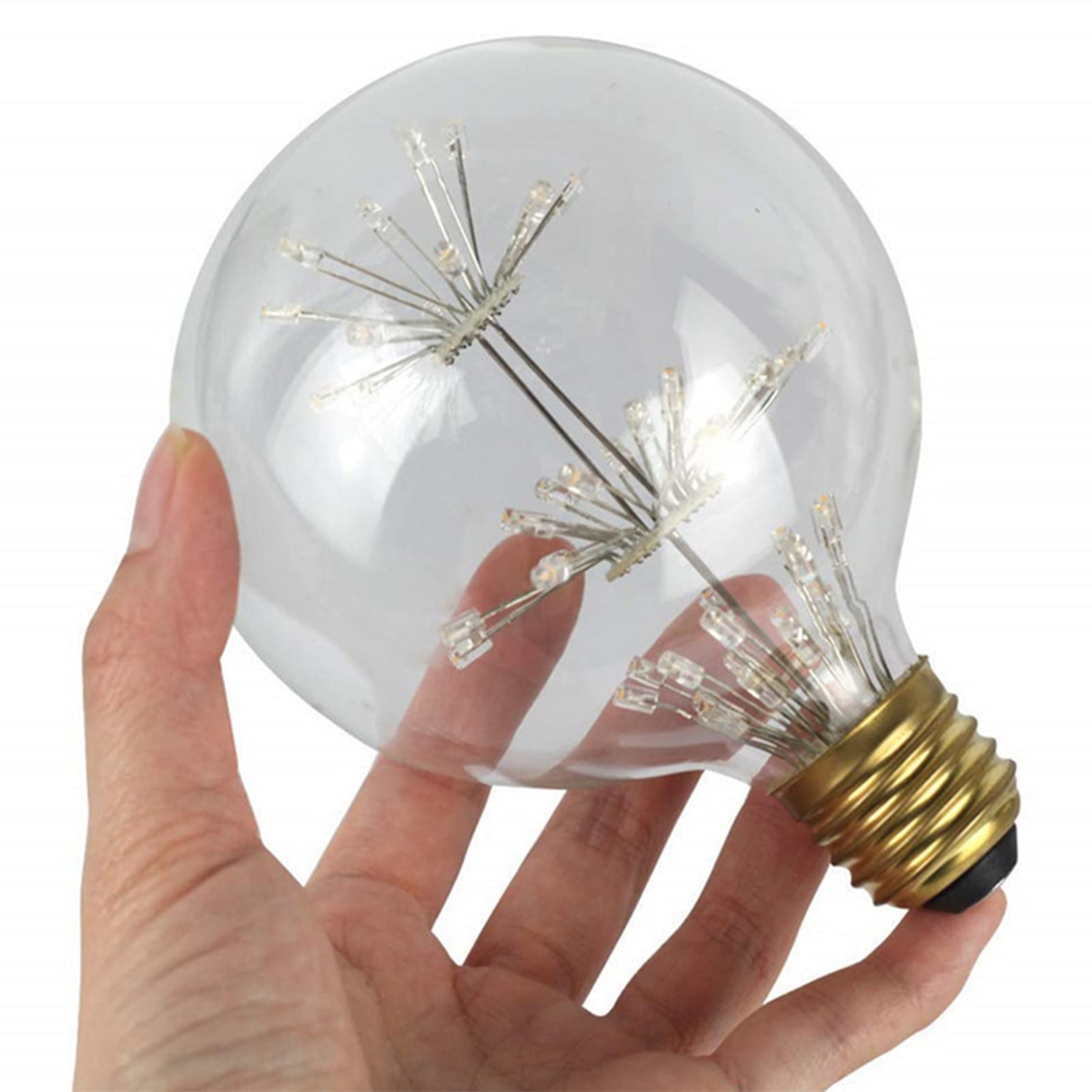 Bombilla LED nostálgica E27 3W Retro Edison 2300k amarillo cálido G125 bombilla esférica grande Gypsophila no regulable