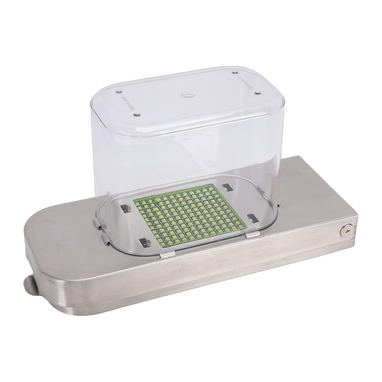 Fdit Picadora Manual de Verduras, Picadora de Alimentos de Acero Inoxidable para Cortar y Cortar en Cubitos Rápidamente, Diseño Compacto Fácil de Limpiar con 4 Cuchillas, Utensilio