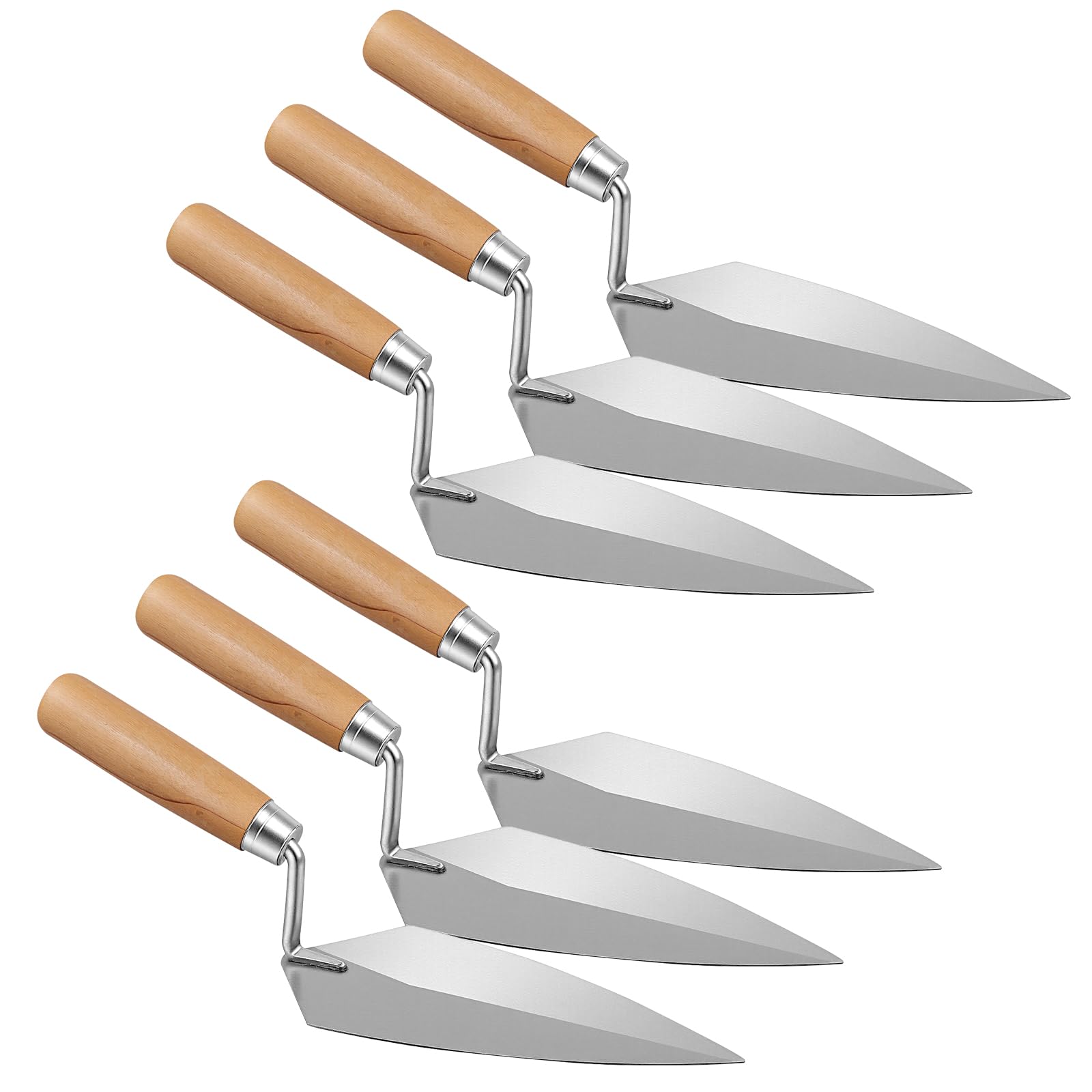 TAICHEUT 6PCS Pointing Trowel, 8 Inch Metal Pointing Trowels with Comfort Grip for Bricklaying and Plastering Work
