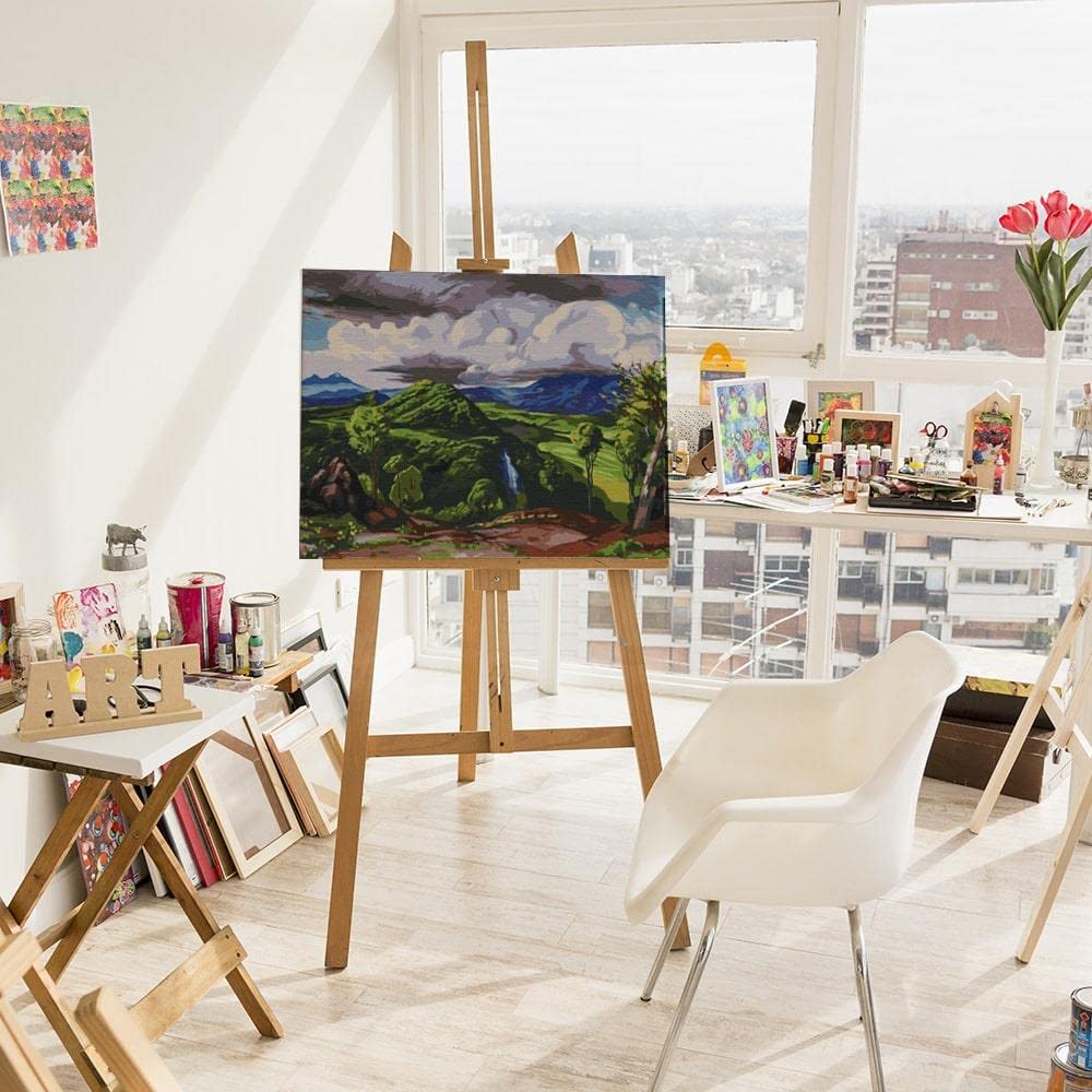 Artnapi Dipingere con i numeri, kit per adulti per bambini con cornice 40 x 50 cm (drago rosso) – Dipinto ad olio su tela – molto divertente e rilassante, anti lo stress