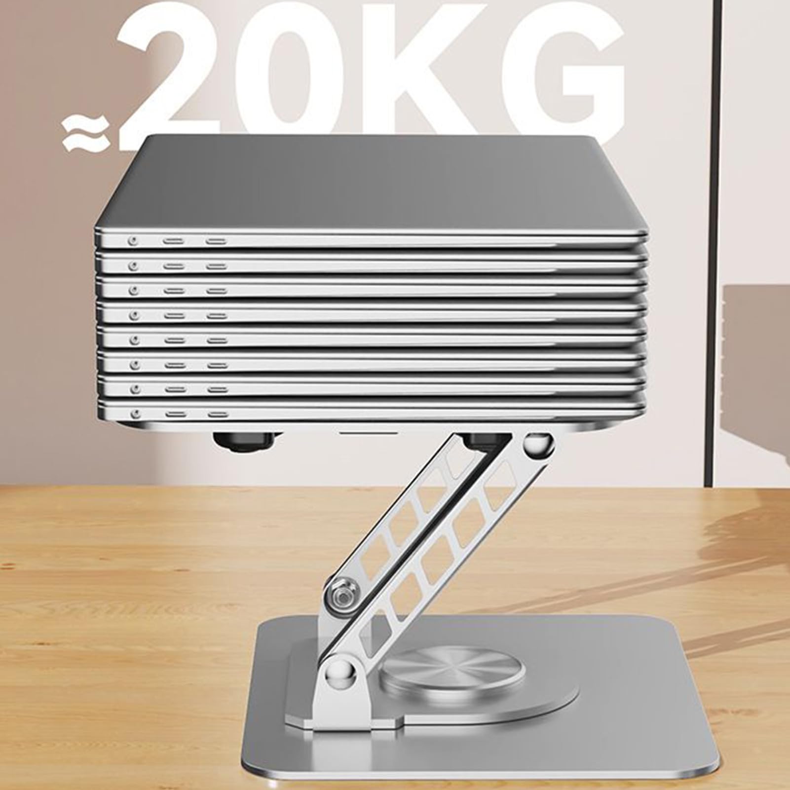 Supporto da scrivania regolabile, ergonomico in alluminio, base antiscivolo stabile, struttura pieghevole, piastra di raffreddamento ventilata, supporto per notebook per casa, camera da