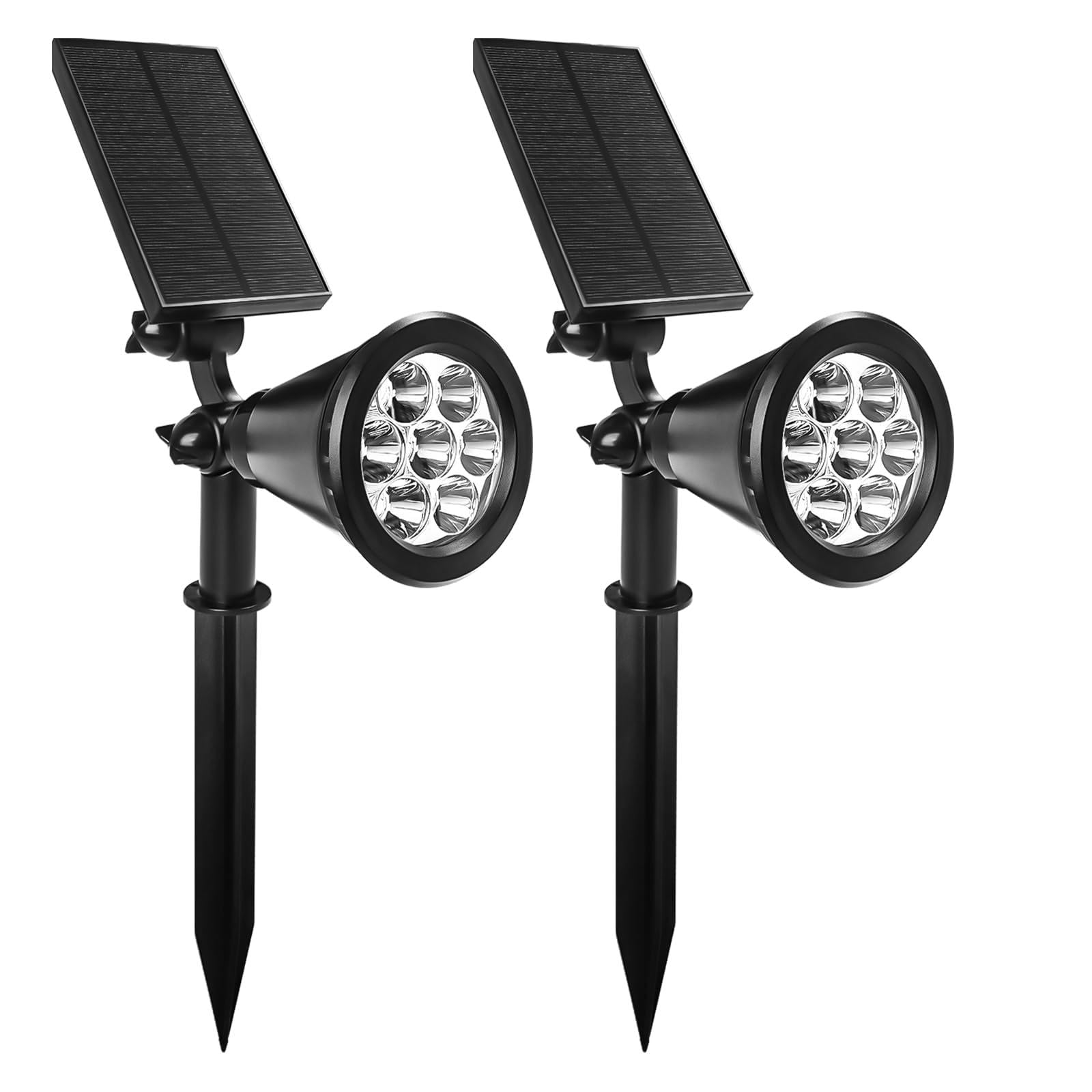 Fosingut Solarstrahler für Außen Garten,2-in-1 RGB Solarlampe LED Strahler Außen mit 8 Leuchtmodi,IP65 Wasserdicht Solarleuchten Gartenbeleuchtung für Hof,Bäume,Weg,Halloween,Weihnachten Deco,2 Stück