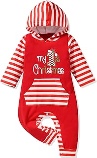 Aalizzwell Newborn Infant Baby Boys Girls Christmas Hooded Romper