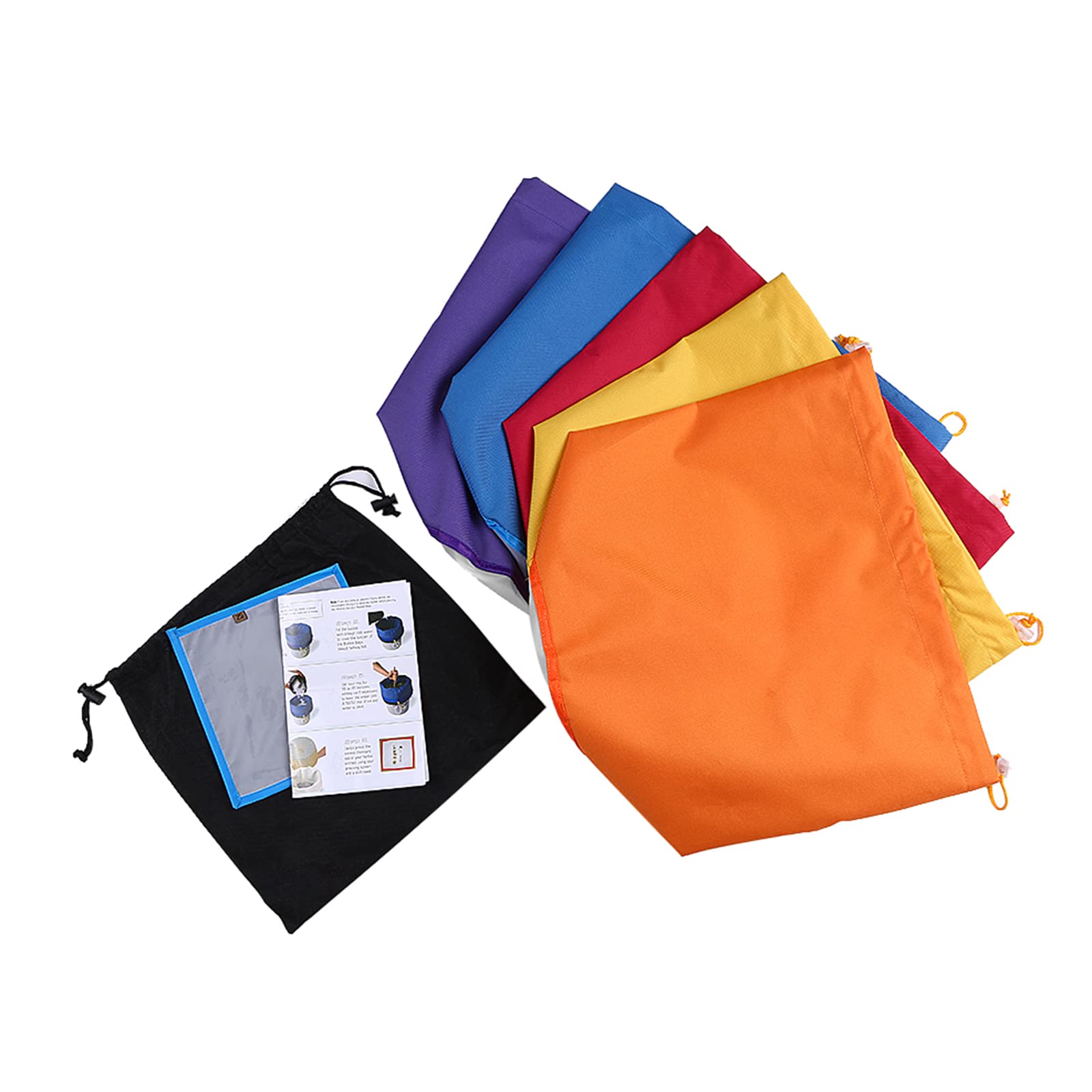 Tidyard Bubble Bags 5 Gallon 5 Beutel Herbal Ice Essence Extraction Bag Kit,Kräutereis Essence Extraktion Beutel Kit mit Presssieb und Tragetasche,Filterbeutel,5 Stück Micron Tasche,Pflanzenbeutel