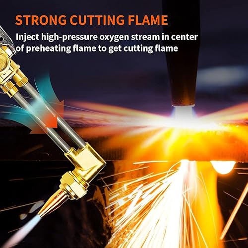 Miniatura 2 de TOAUTO Antorcha de corte resistente, mango de antorcha de soldadura de oxígeno propano y accesorio de corte con punta de propano