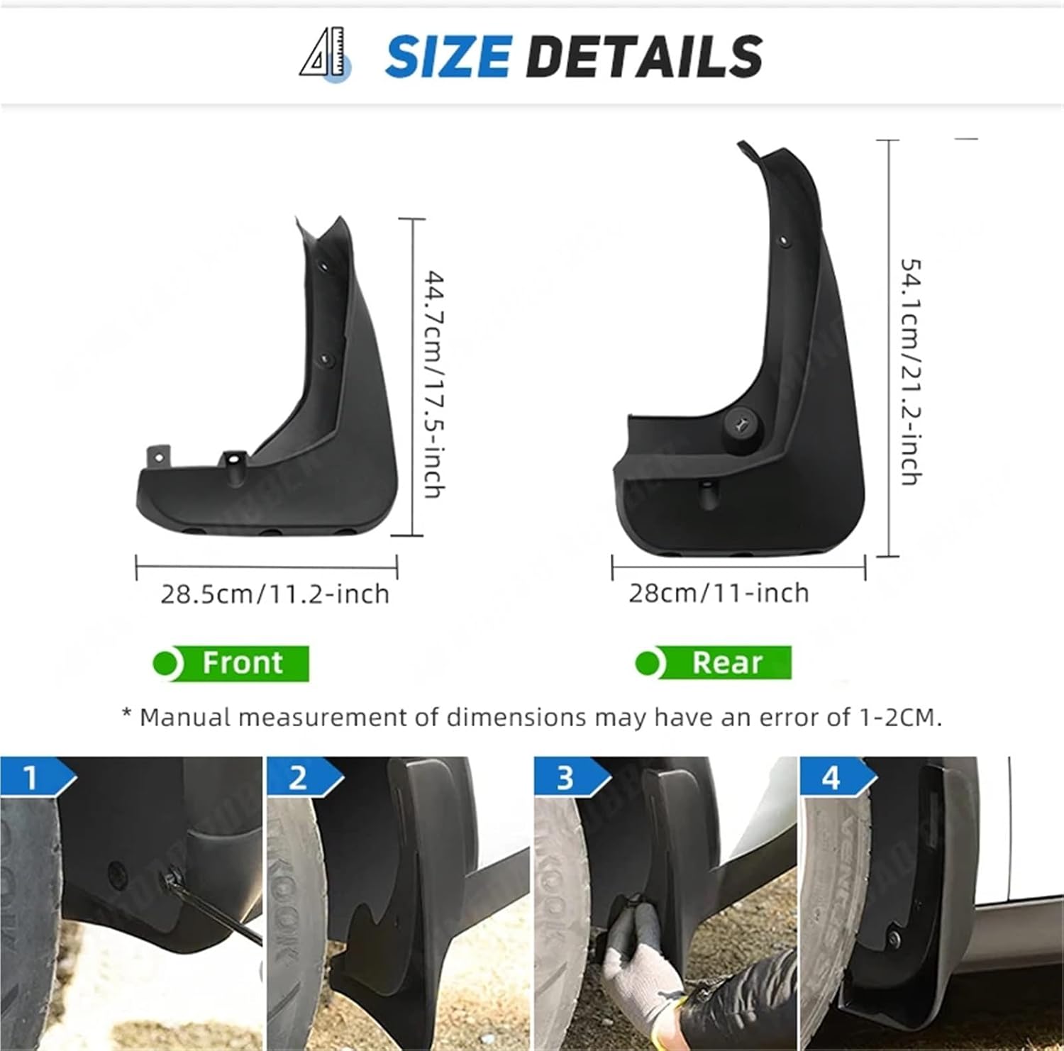4pcs Car Fender Flares Mud Splash Guards Mud Flaps Mudguards Mudflaps Compatible with BMW X3 F25 2011-2017 Accessories 2012 13 14 2015 2016