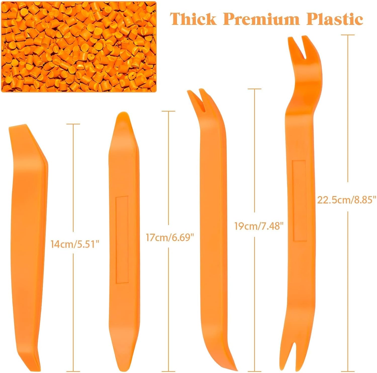 4Pcs Auto Door Clip Panel Trim Removal Tool Kits Thick Plastic Car Tools for Car Dash Radio Audio Installer Pry Tool with Paper Box