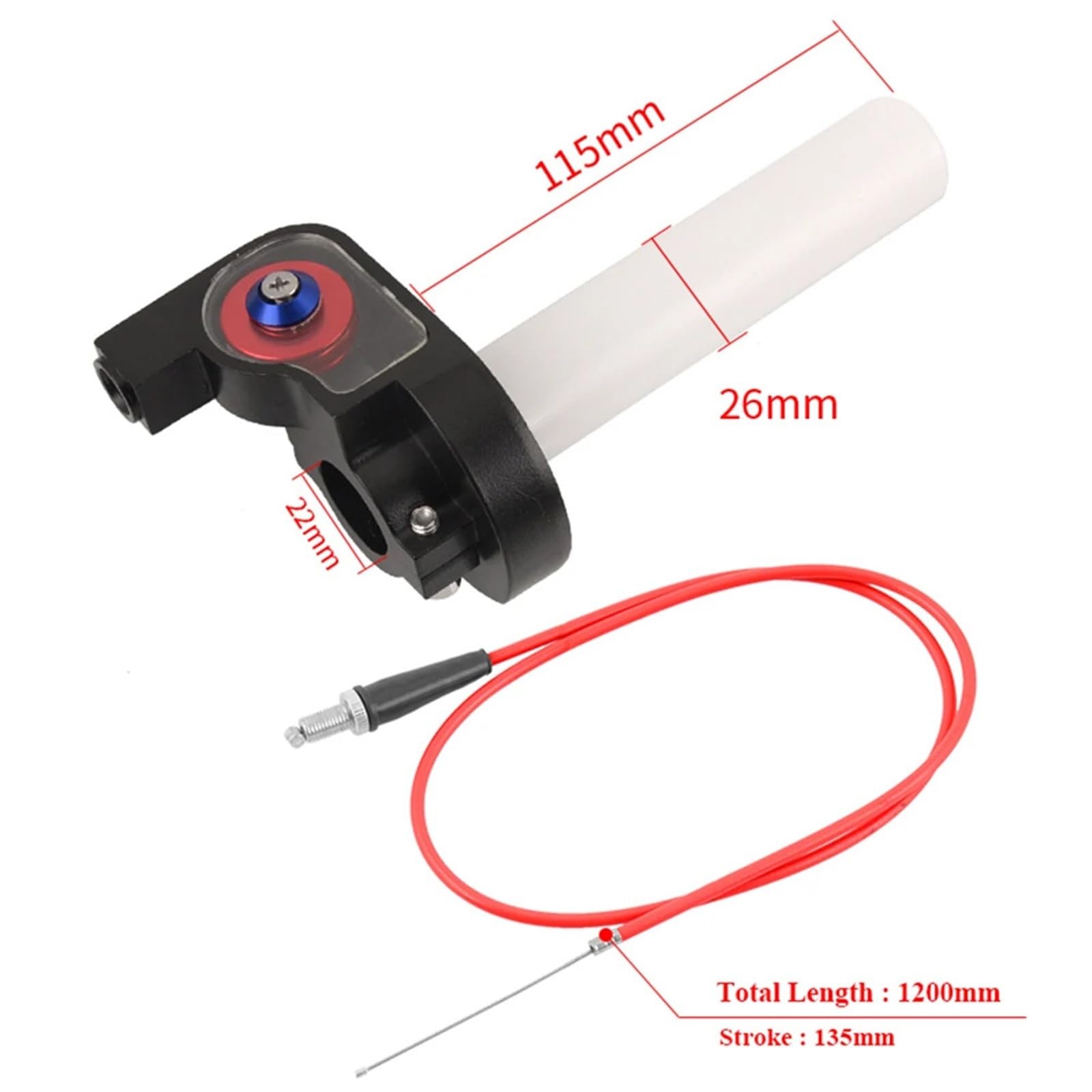 Puños de Acelerador Gas Giro rápido para Motocicleta 7/8" y 22 mm, Aptos para Honda, Yamaha, Kawasaki Suzuki Mangos de Goma Puños Motocicleta