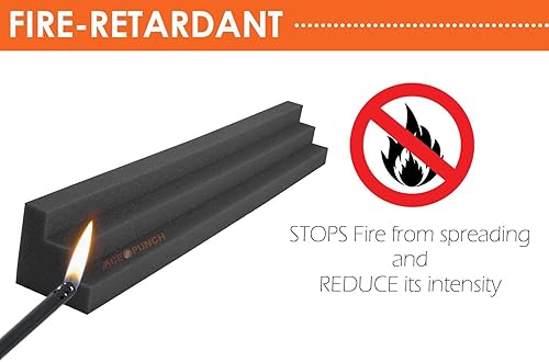 Miniatura 7 de 8 piezas de bloque de espuma de pared de esquina de estudio de cuña acústica negra de 4.7 x 4.7 x 18.8 pulgadas AP1162