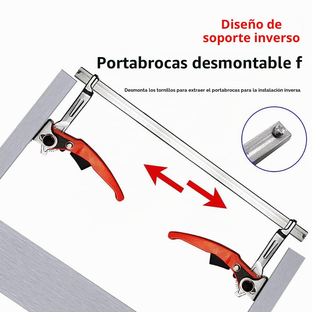 Sargentos De Apriete,Sargentos De Apriete Metal,Abrazaderas de carril,2 pcs, alcance de 300mm,con Abrazadera de trinquete de acero grande ajustable profundidad de garganta de 80mm para lijar,cortar