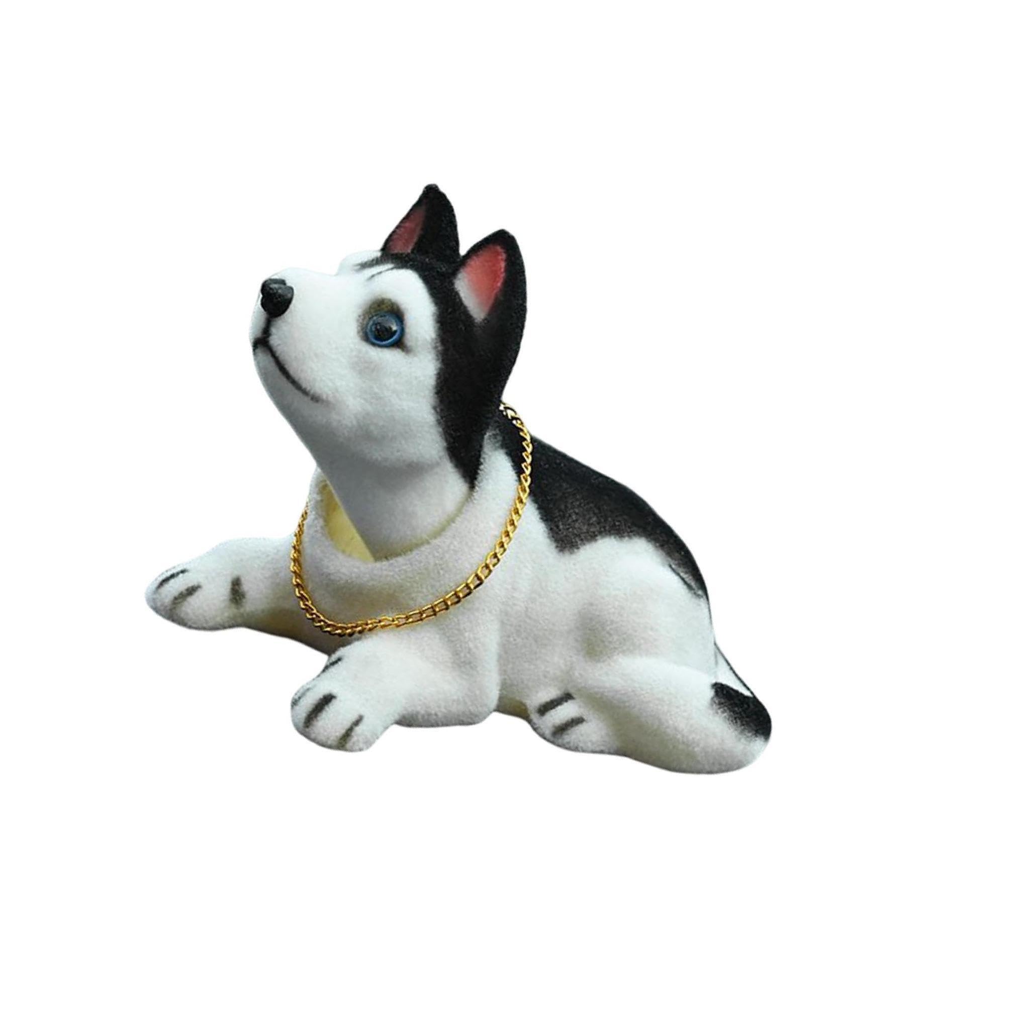 KIXZSAZ Charming Bobble Head Dog Puppy Nodding Dog for Car Dashboard Ornament, Husky, Small