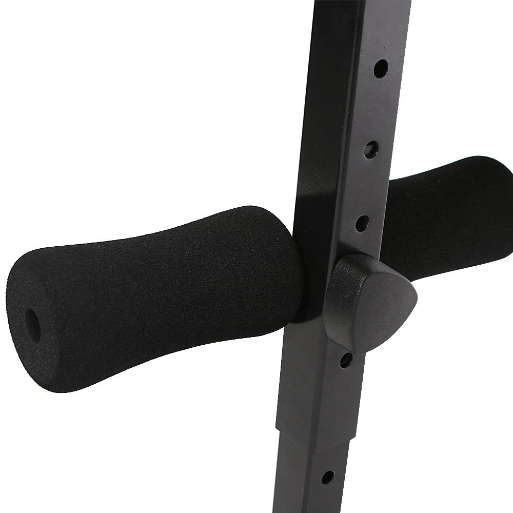 Physionics® Banco Musculación - Plegable & Ajustable (Respaldo 9 Posiciones, Asiento en 3), Soporte para Piernas, Carga Máx 240kg - Fitness, Gimnasio