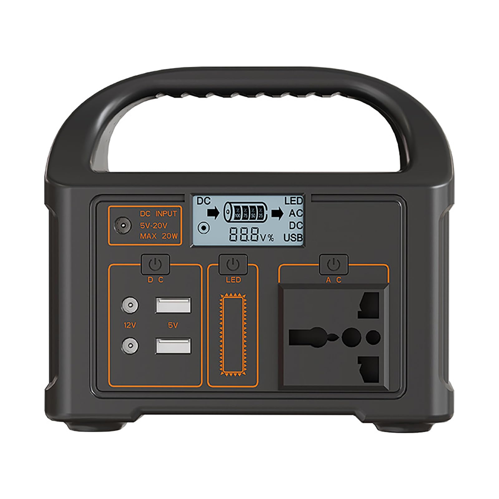 Centrale électrique Portable 100 W, Batterie de Secours au Lithium 76,8 Wh, générateur Solaire (Panneau Solaire Non Inclus), Prise Secteur à Onde sinusoïdale Pure 110 V/220 V pour