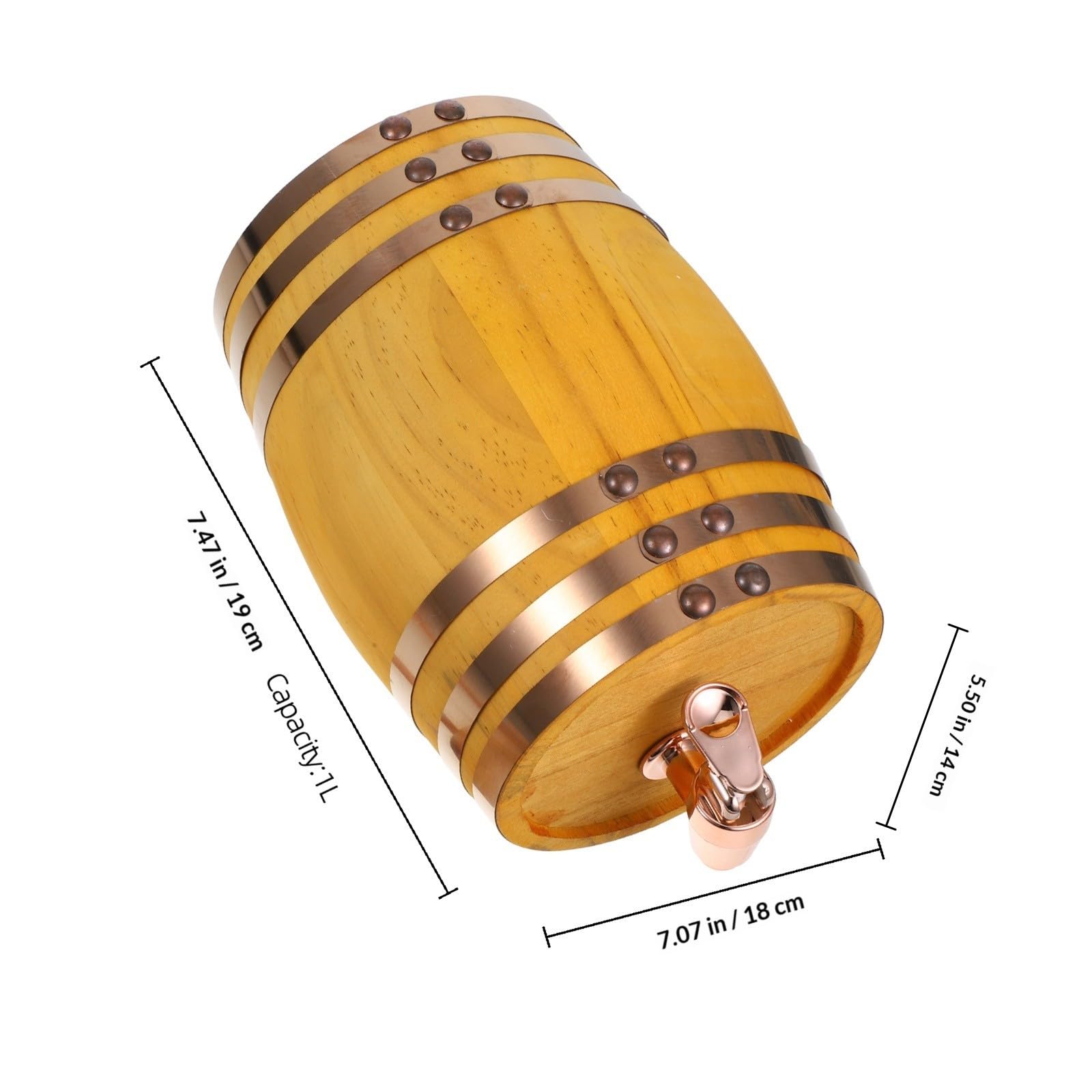USHOBE Dispensador de Vino y Cerveza de Madera Capacidad de 1l, Soporte Resistente y Grifo de Resina, Adecuado para Fiestas y Uso Doméstico