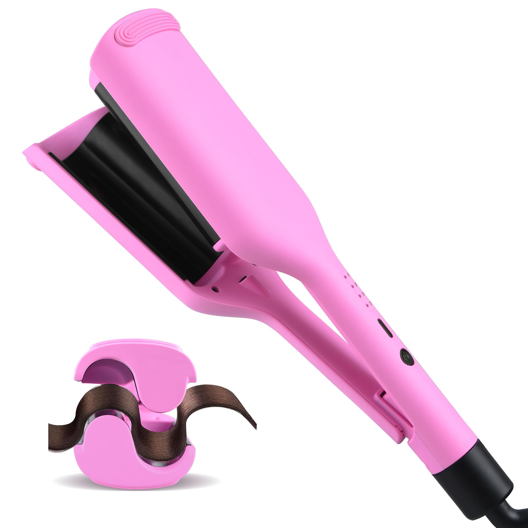 NONK Voluminous Curling Iron Hair Crimper Waver Curling Wand 1 25 Inch Dual Voltage Anti-Scald Easy to Use