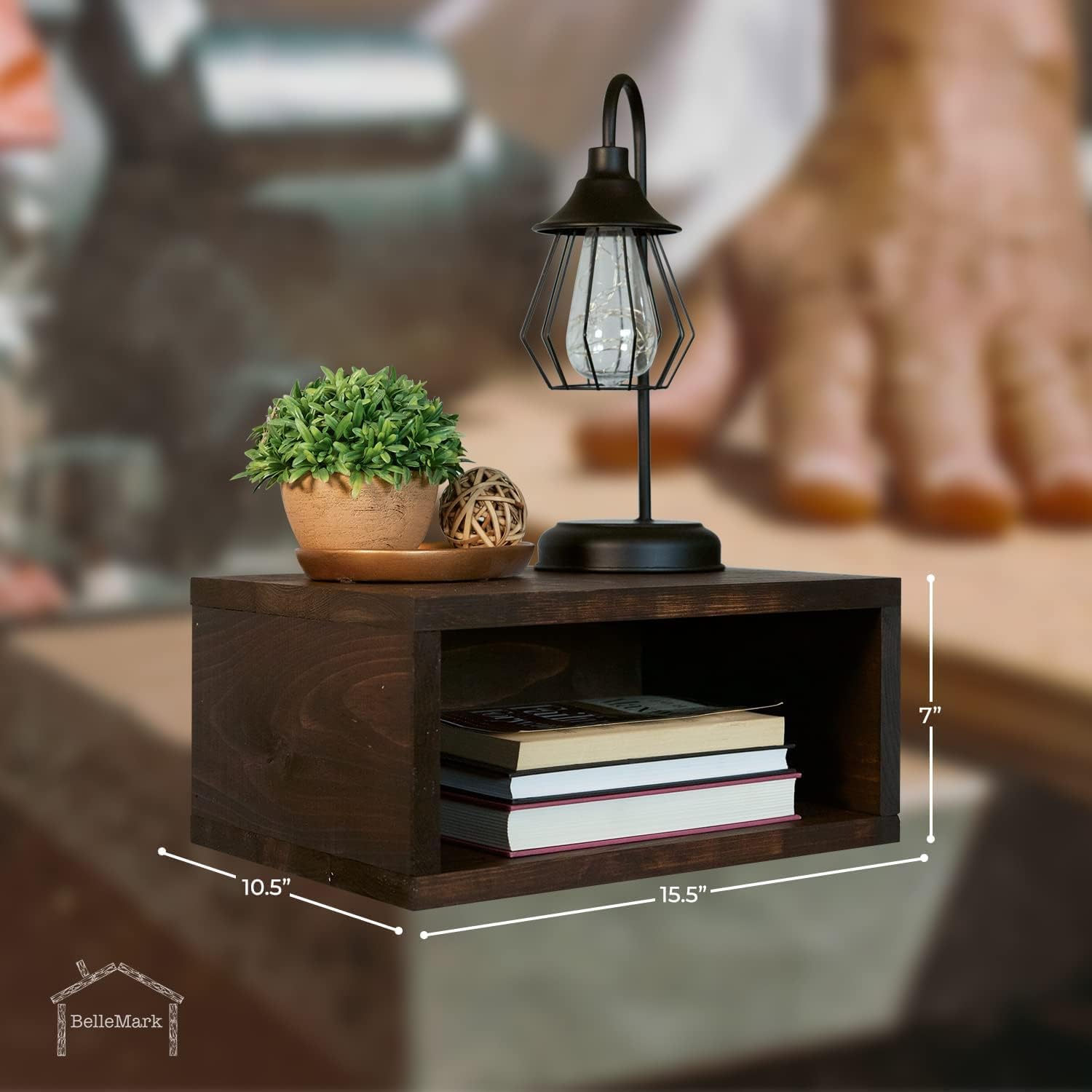 Floating Nightstand | Rustic Wall Mounted Nightstand, Wood Bedside Shelf and Floating Nightstands for Bedrooms - Handmade Floating Table or End Table - Made in USA [Kona]… : Home & Kitchen