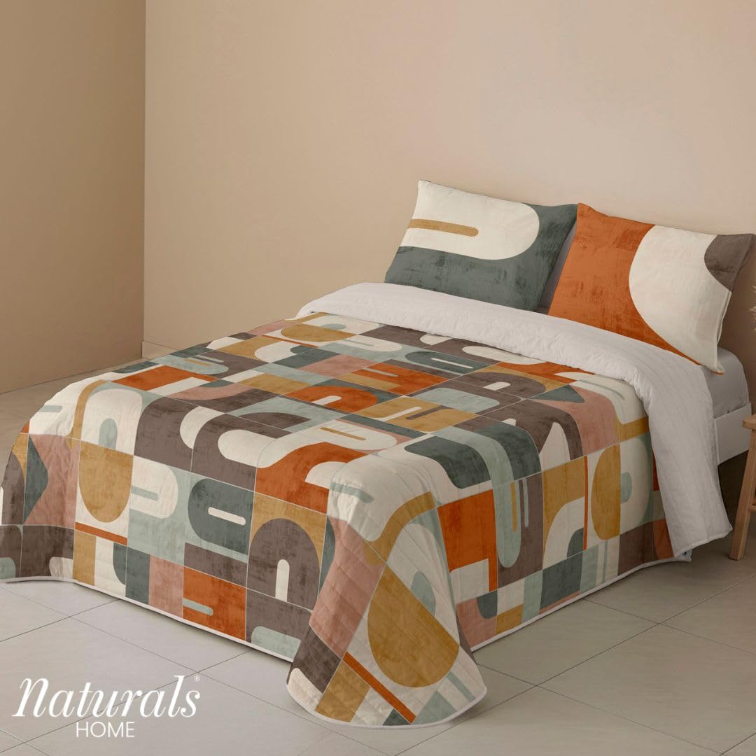 NATURALS Copriletto estivo leggero stampato in microfibra