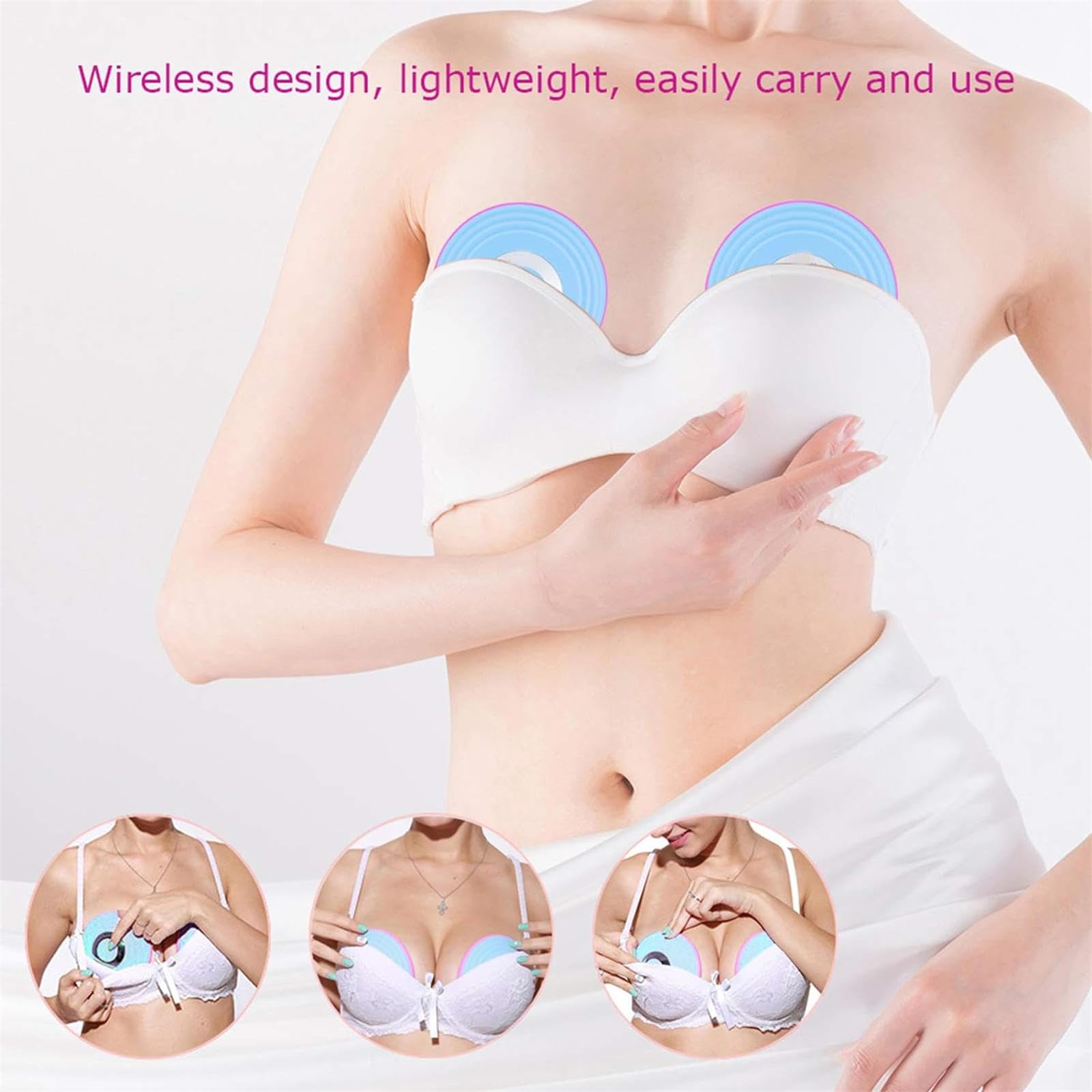 Amazon.co.jp : ワイヤレス電気乳房マッサージ胸の強化乳房マッサージ