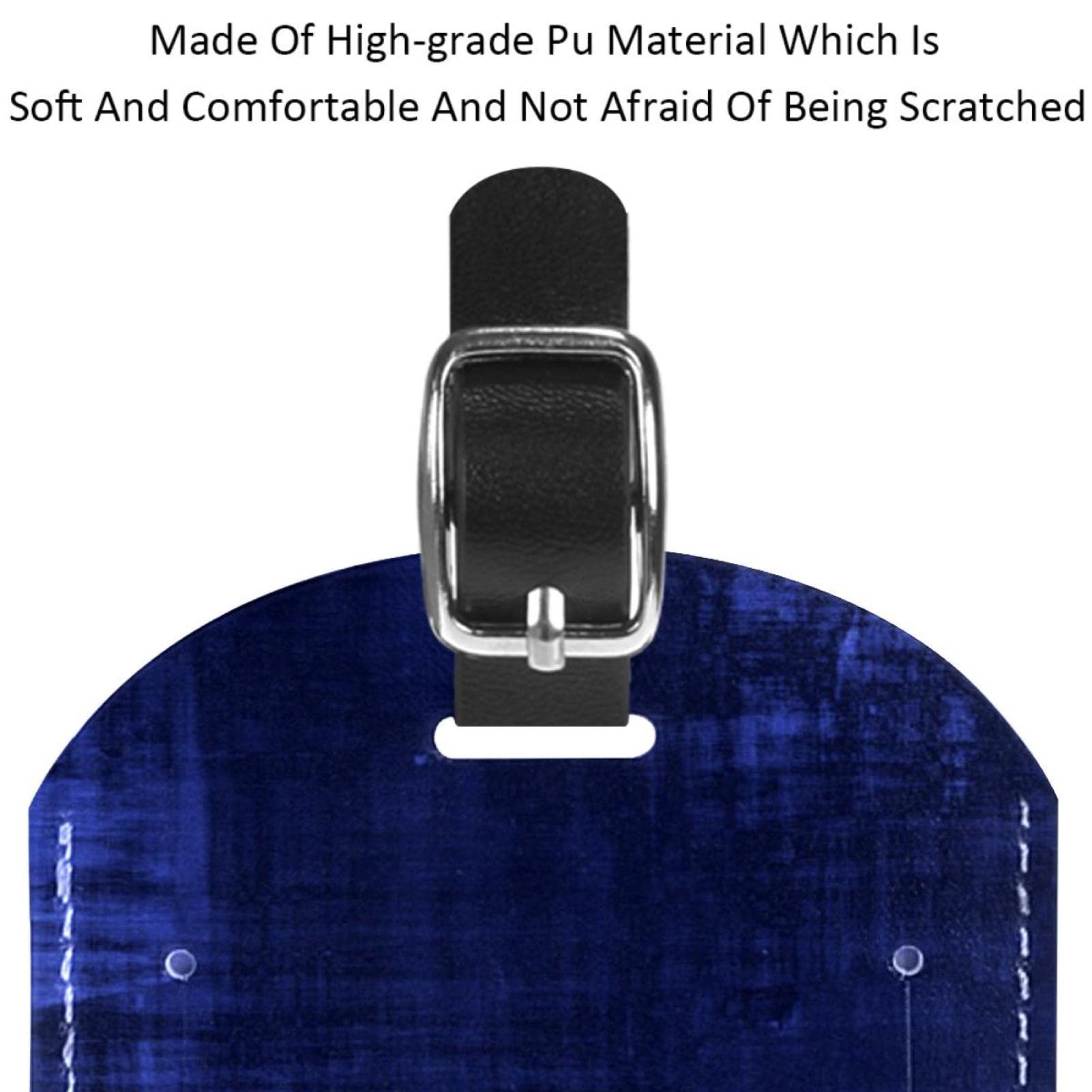 PATIKIL Bagagelabels voor koffers, 3-pack premium PU-lederen bagagelabels privacybescherming bagage-identificatie reistaslabels, donkerblauw