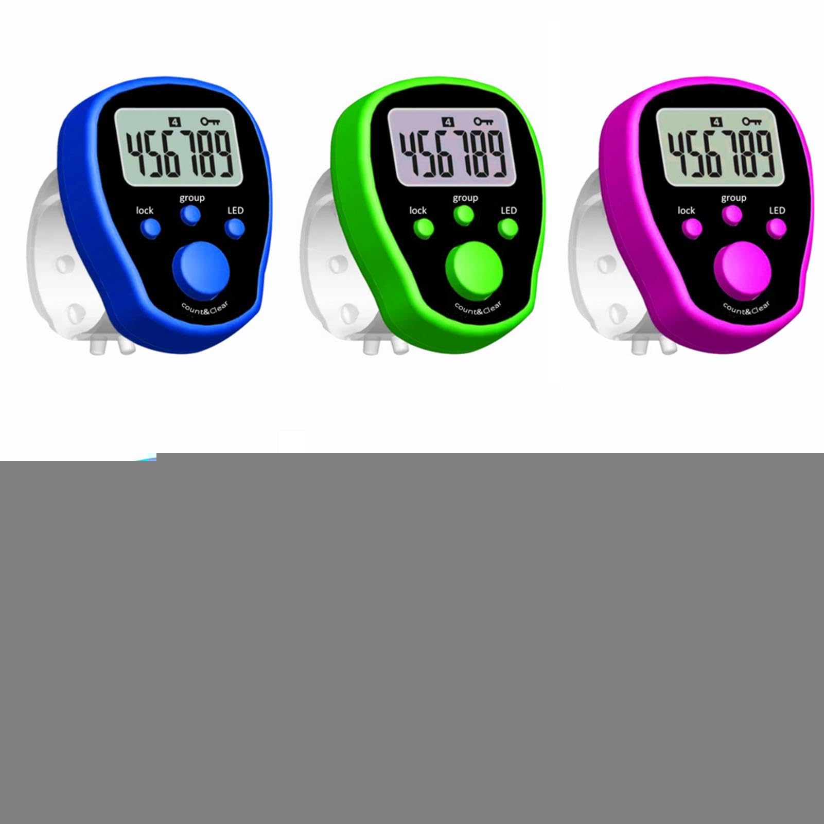 Contatore digitale Tasbeeh, contatore elettronico per le dita, contatore Tasbeeh con luce LED, funzione di blocco, contatore per dita alimentato a batteria, per casa, all'aperto, viaggi