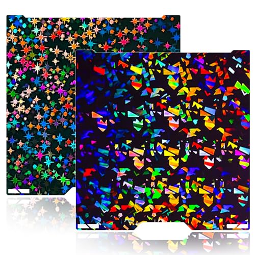 Wefuit for Bambu Lab A2L H2C Build Plate 335x325mm Double Sided Print H2C Build Plate Starry+Flake Smooth Build Plate Easy Bend Removal Ideal for TPU/PETG/PLA Filaments for Bambu Lab H2C Accessories