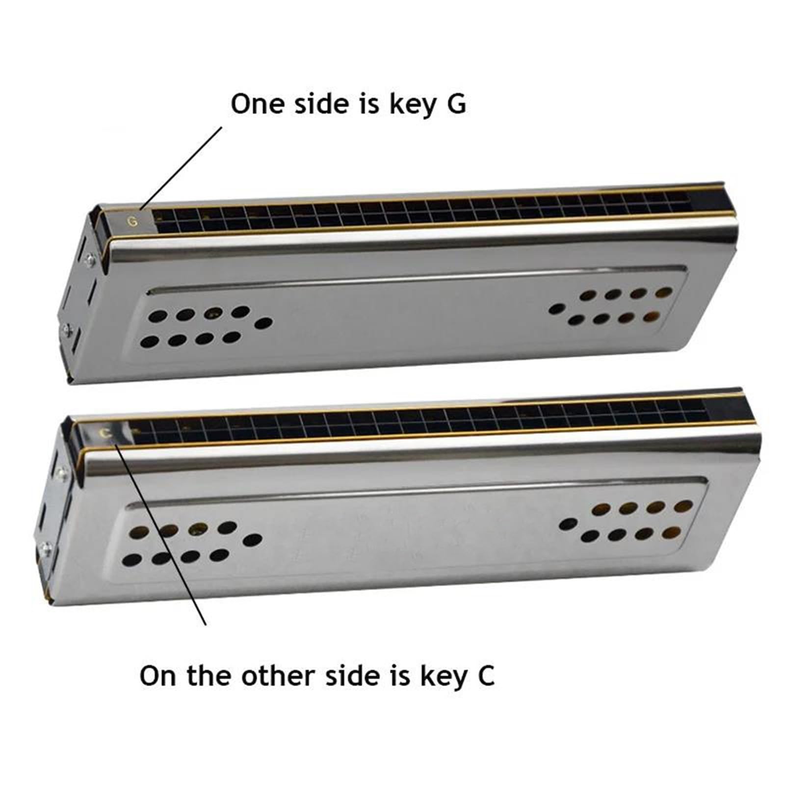 principianti armonica Set Di Chiavi Per Armonica A Doppio Lato Blues A 24 Fori Tono C&G 2 In 1 Tremolo Basso Organetto A Bocca Arpa Strumento Musicale A Fiato