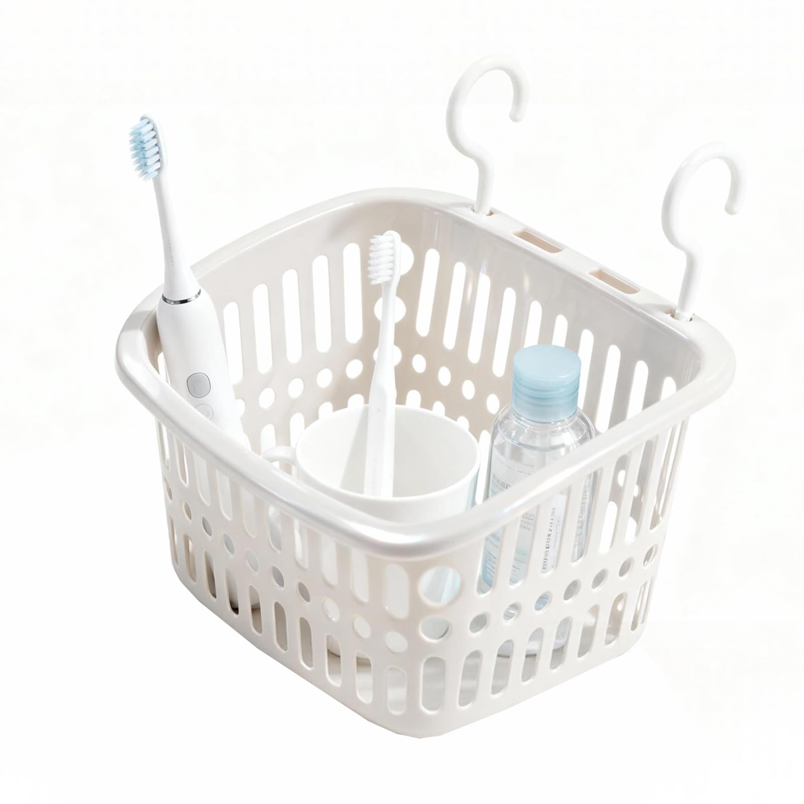 Culnflun Hanging Shower Caddy Plastic Multifunctional Bathroom Organizing Portable Shower Organizer with Hook Draining Holes for Bathroom Kitchen