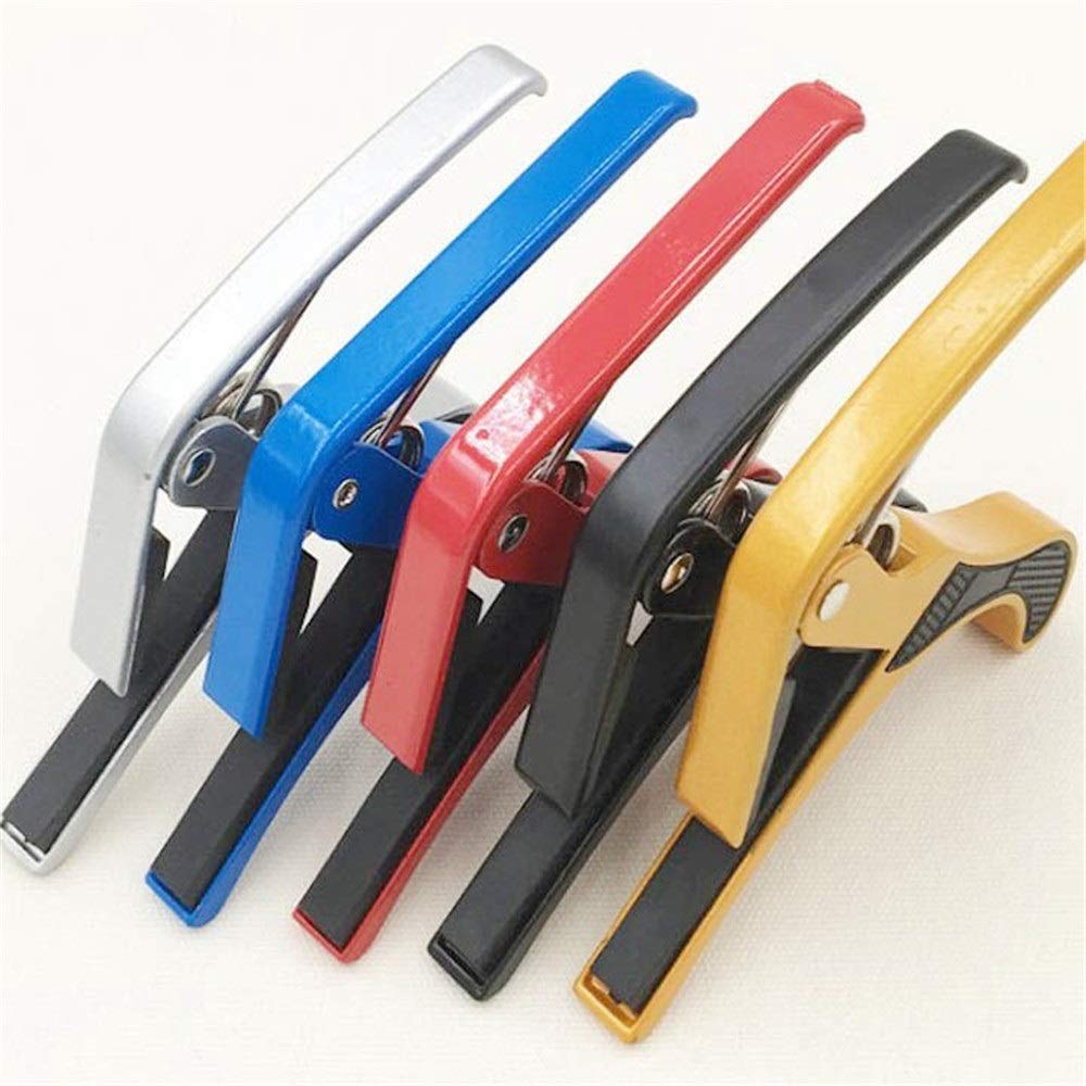 Capotasto per chitarra Accessori per chitarra Capotasto per chitarra in lega di zinco Adatto per chitarra folk per chitarra per una facile trasposizione (Color : Black, Size : One size) (Silver One
