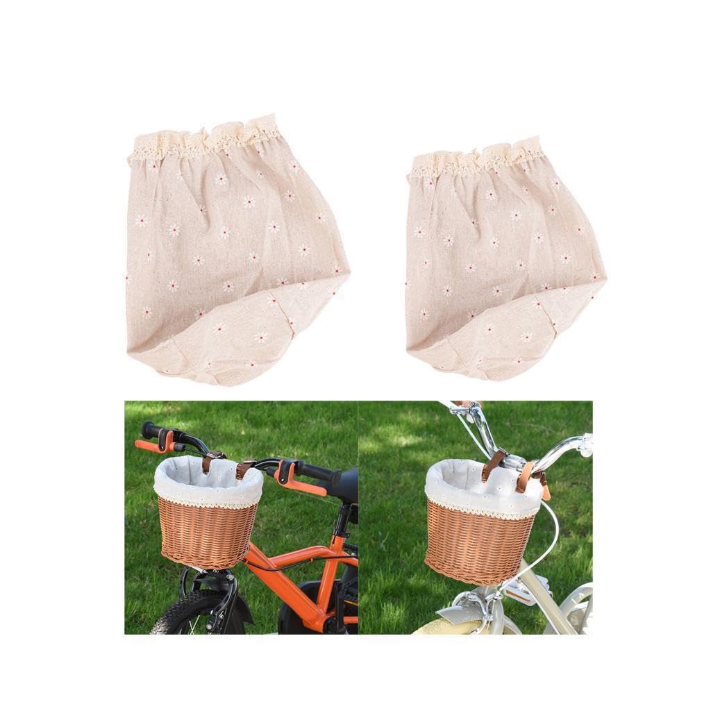 Fodera per cestino da bicicletta, accessori per bici con design intrecciati, offre spazio pratico per riporre i giocattoli dei bambini quando va in bicicletta, Beige, 23x19x16.5 cm