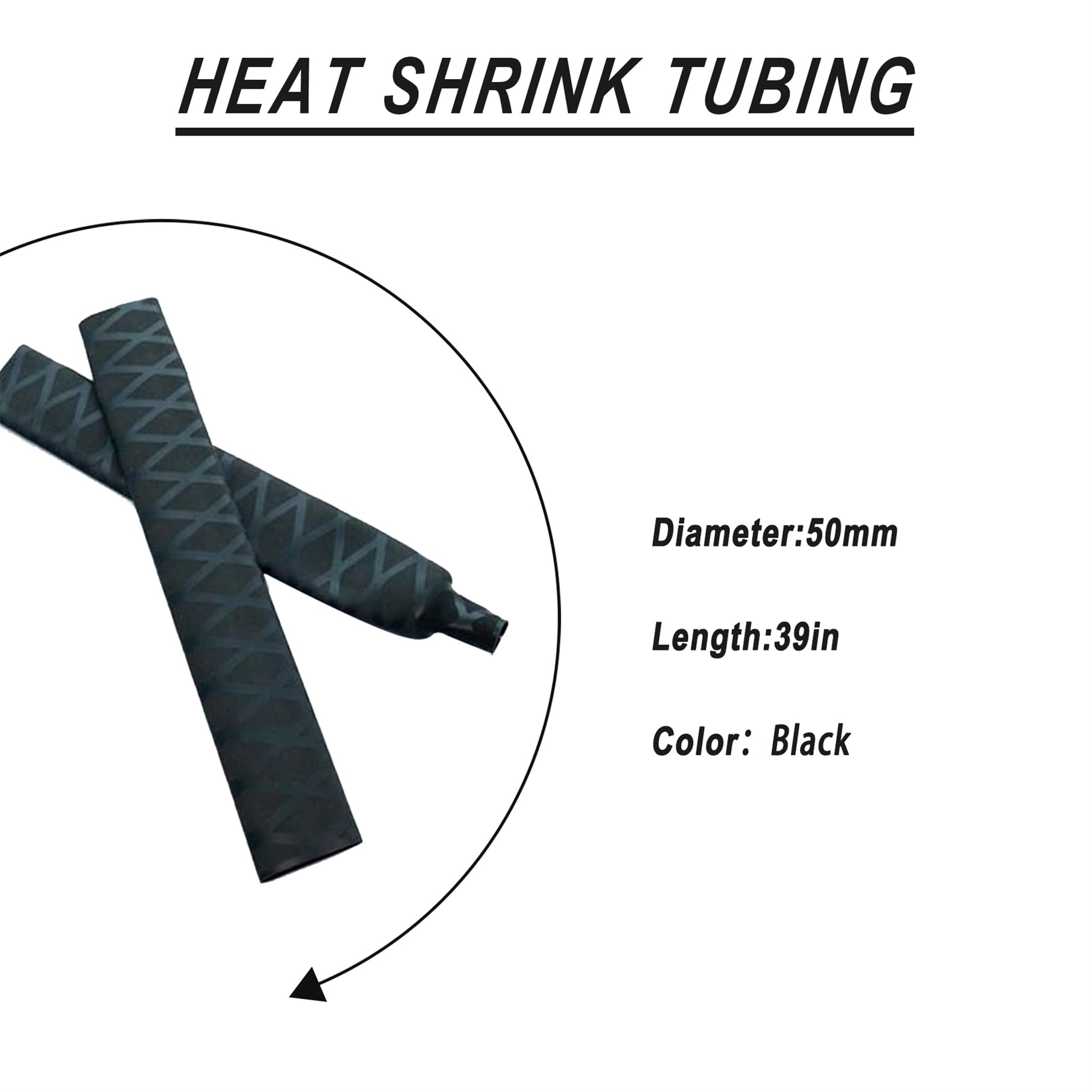 Skid-Resistant Heat Shrink Tubing Fishing Warp Tubes Rod Handle Shrink Warp (Diameter 50mm,39