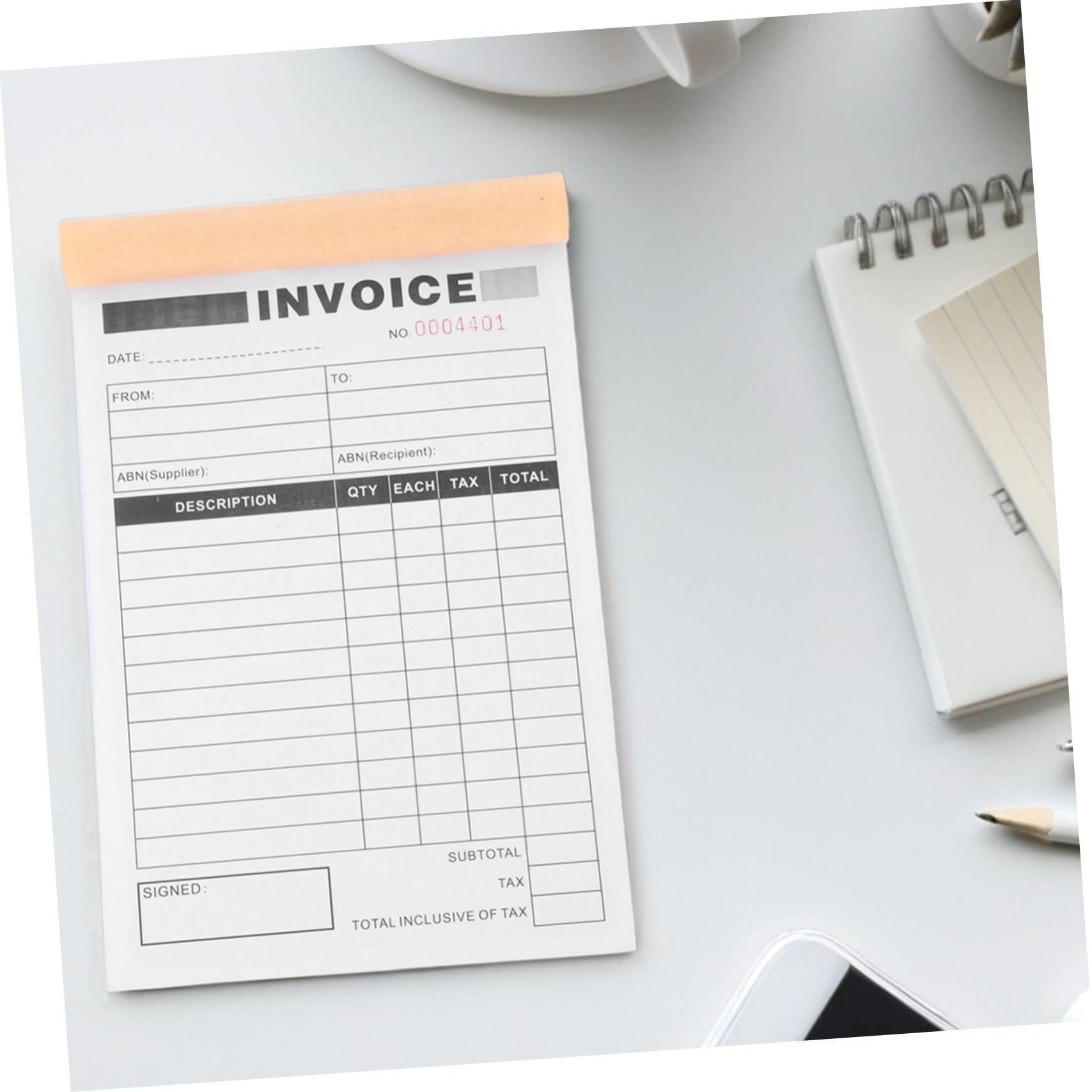 Carnet de Factures Tripartite 2 Pièces en Papier pour Reçus et Commandes | Dos Rigide Inclus, Usage Polyvalent, Factures Nettes et Professionnelles pour Restaurants et Ateliers