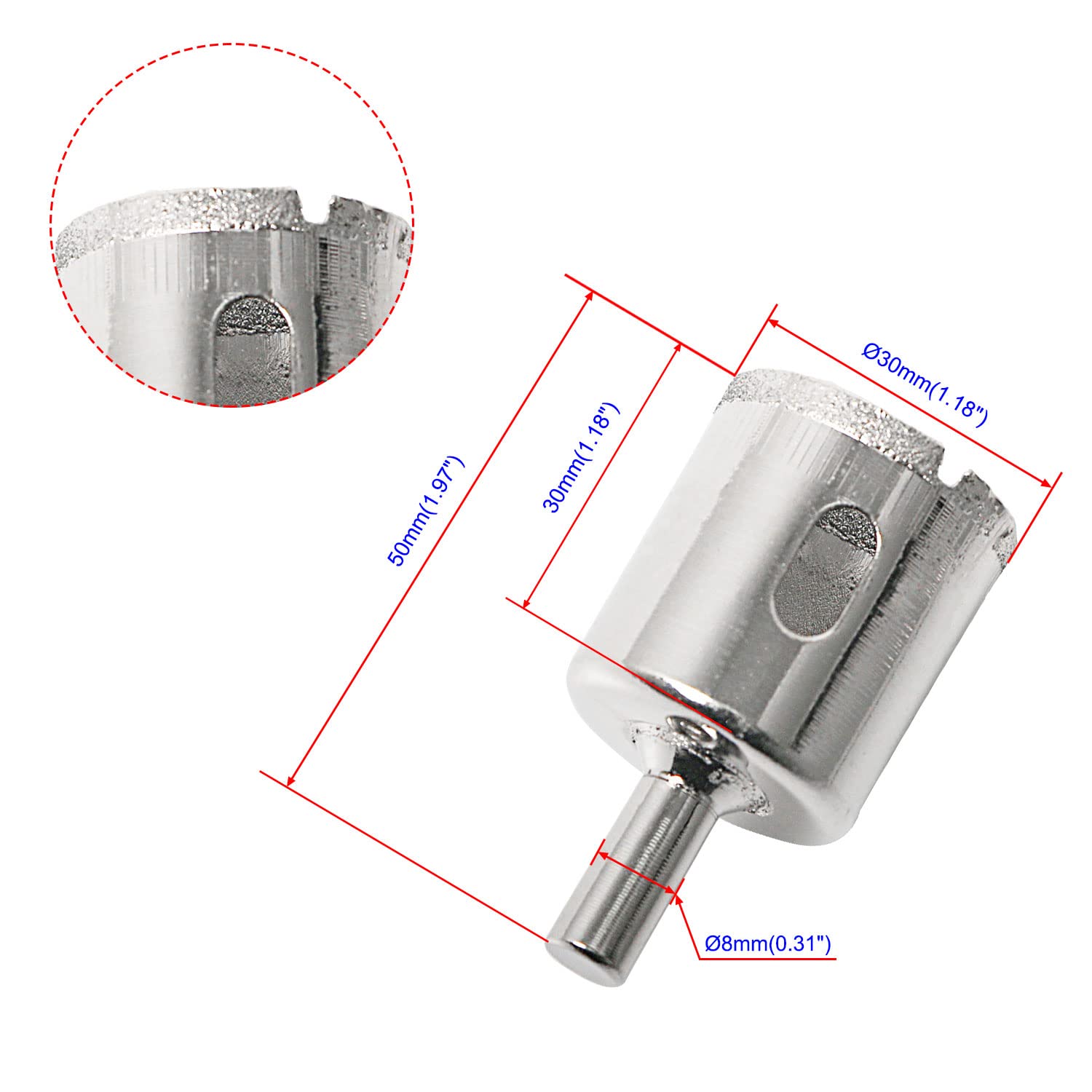 Drilax - Set Di 20 Punte Da Trapano Diamantate Da 1,5 Mm, Per Gioielli, Spiaggia, Vetro Marino, Pietre Preziose, 20 Pezzi - Foto 6