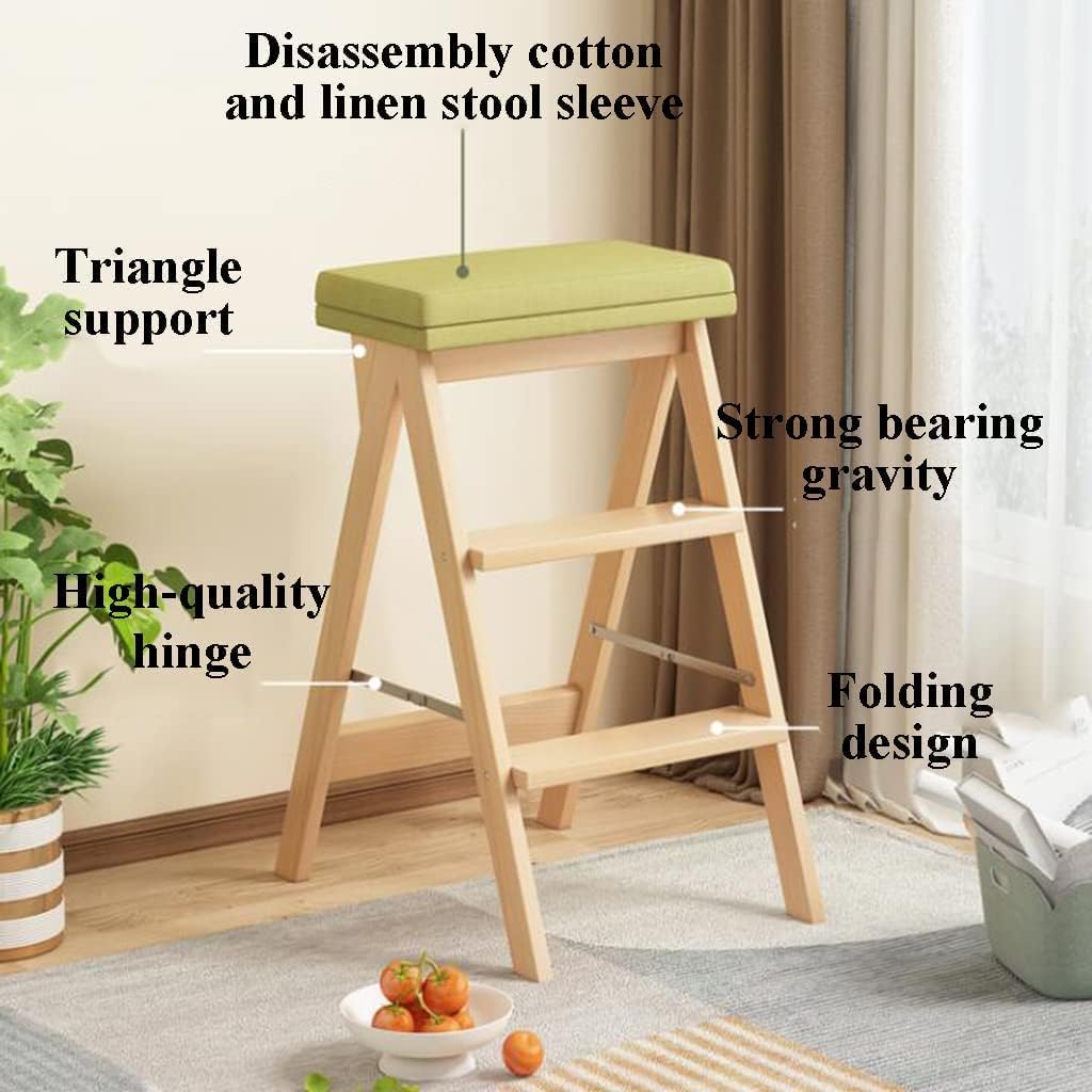 Ladders Step Ladders Stool A Frame Solid Wood Telescoping Ladders Home Multifunctional Indoor Removable Folding Ladder 330lb Household or Outdoor