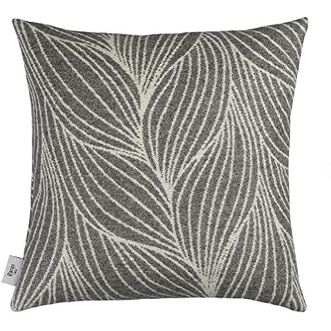 Roros Tweed - Cojín de lana noruega, diseño de flores, gris Cover
