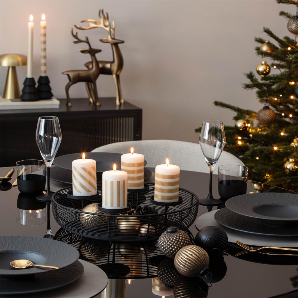 Villeroy & Boch - Christmas Chic Adventskranz Schwarz, Weihnachtsdekoration Modern, Deko Weihnachten Elegant, Metall