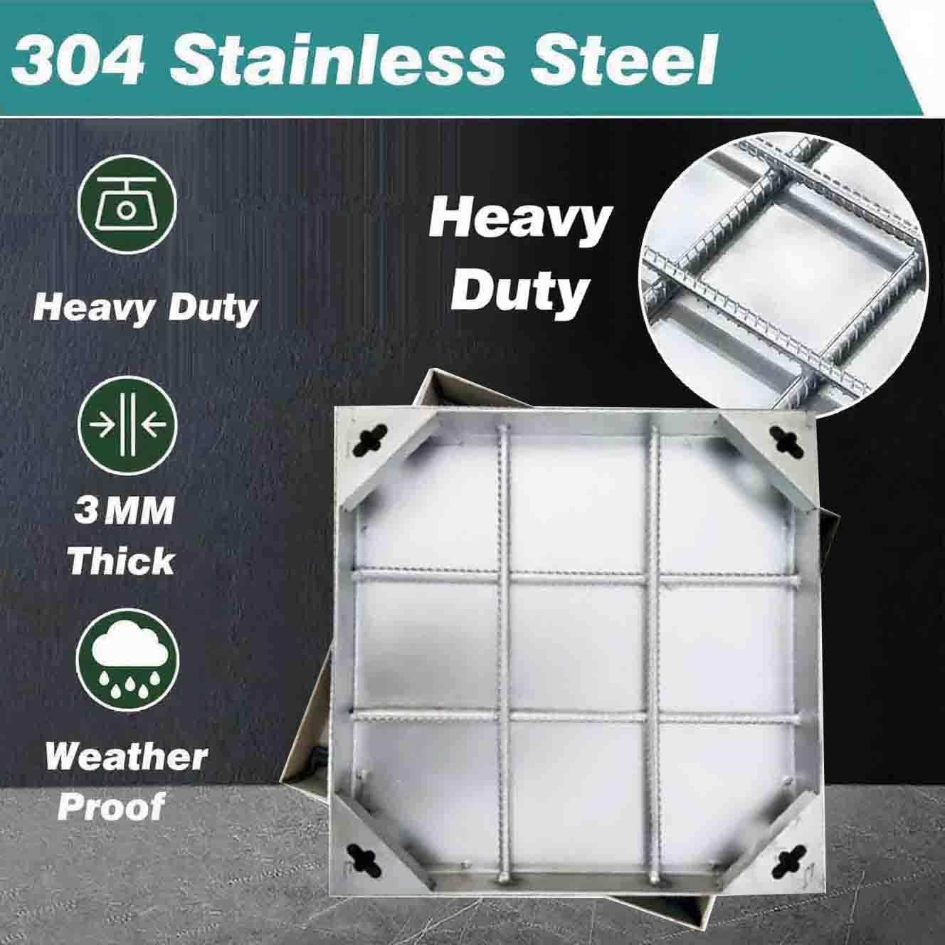 Cubierta de tanque séptico resistente, 16,5 x 16,5 cm, diseño de montaje empotrado, tapa de cámara de aguas residuales duradera para amoladoras, ideal para patios al aire libre y uso comercial