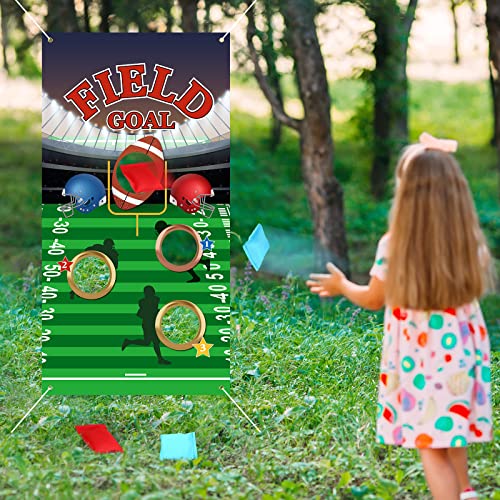 Football Toss Game With 4 Bean Bags, Football Game Football Target With Bean Bag Toss For Indoors And Outdoors, School Events, Birthday Sports Themed Party Supplies Decorations #TOP6
