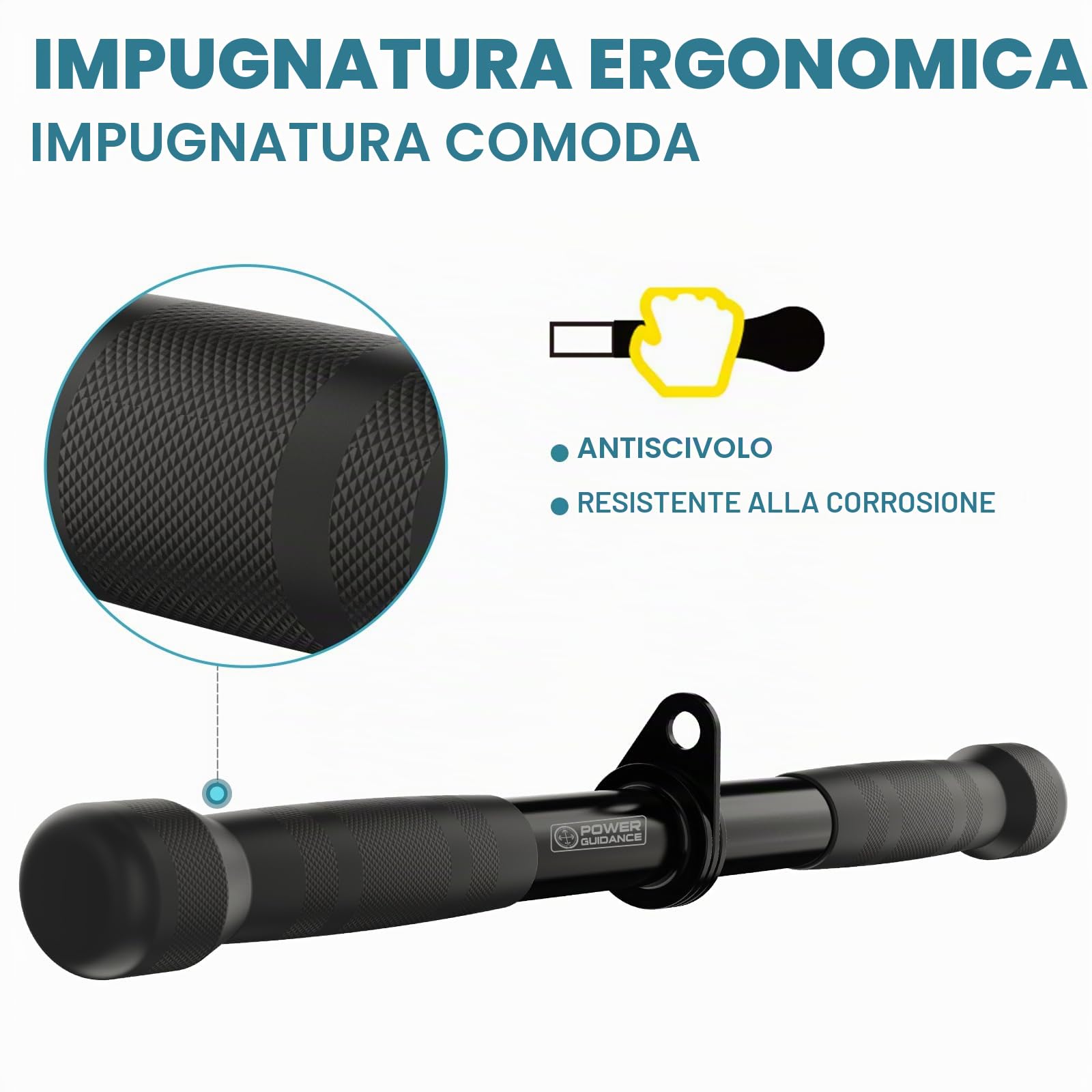 POWER GUIDANCE Attacco per trazioni tricipiti, Accessori per macchine via cavo palestra domestica, Attacco trazioni LAT Peso fitness,Corda tricipiti, Barra trazioni LAT, Barra a V con rotazione
